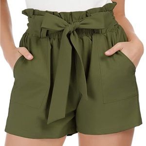 Olive Green High Waisted Shorts | Size XL